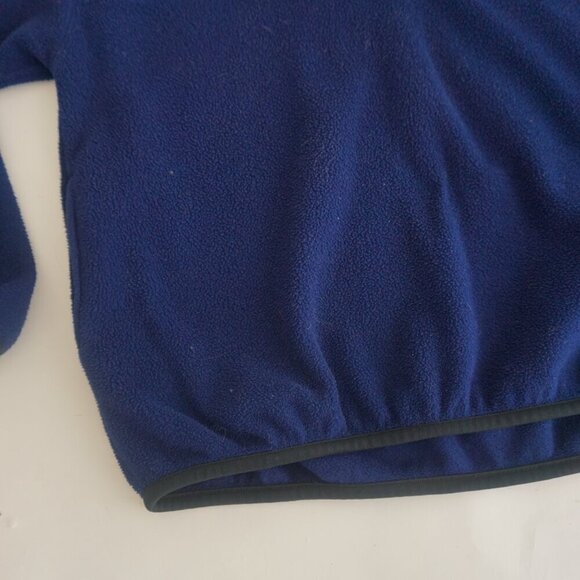 VTG '90S Russell Athletic Navy Fleece Button Collar Outdoor Pull Over Sweater L - Picture 6 of 10